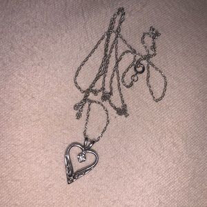Authentic Diamond and White Gold Heart Necklace